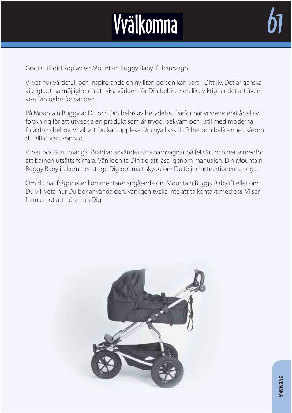 Vvälkomna | Mountain Buggy Carrycot User Manual | Page 63 / 75