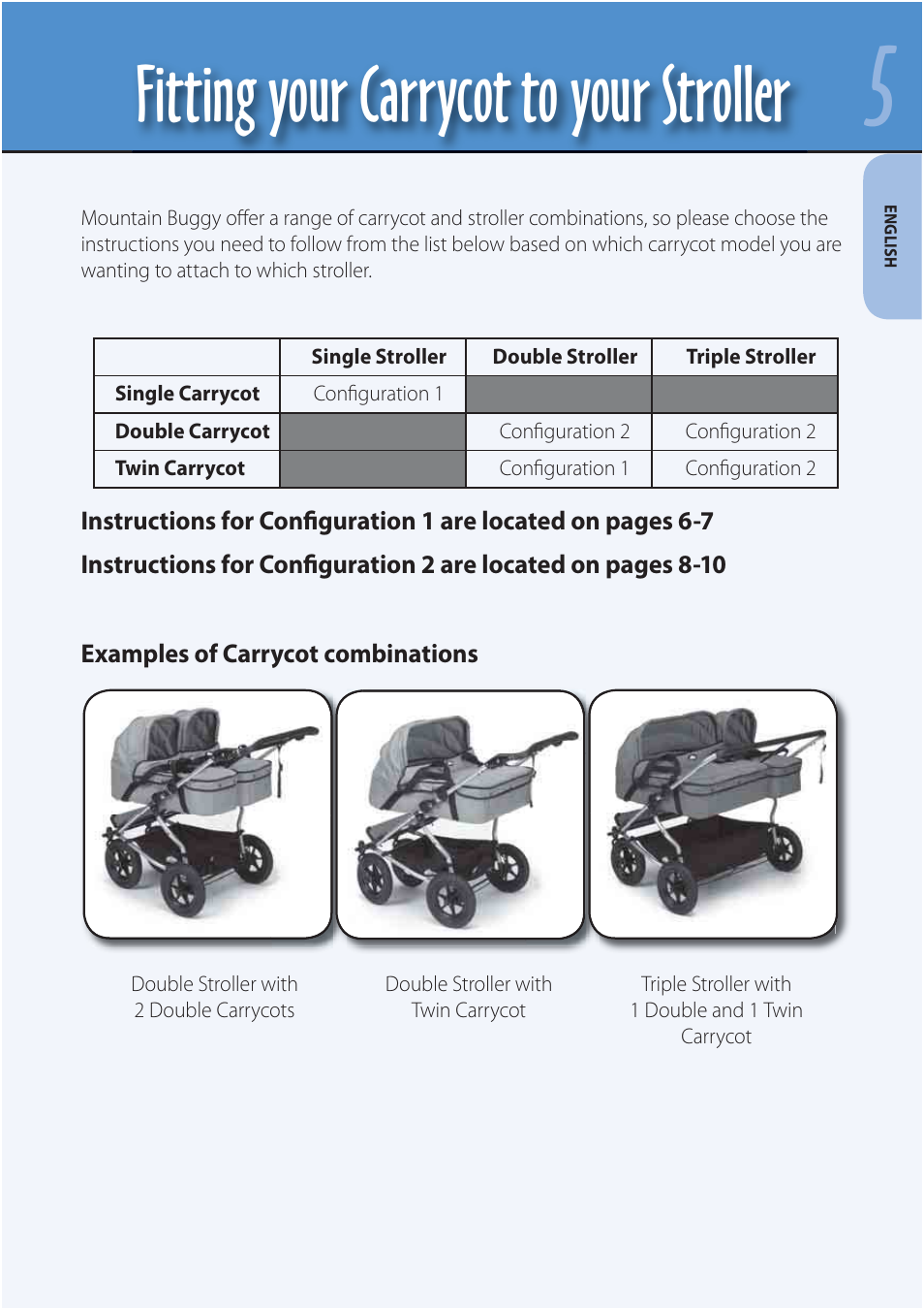 Fitting your carrycot to your stroller | Mountain Buggy Carrycot User Manual | Page 7 / 75
