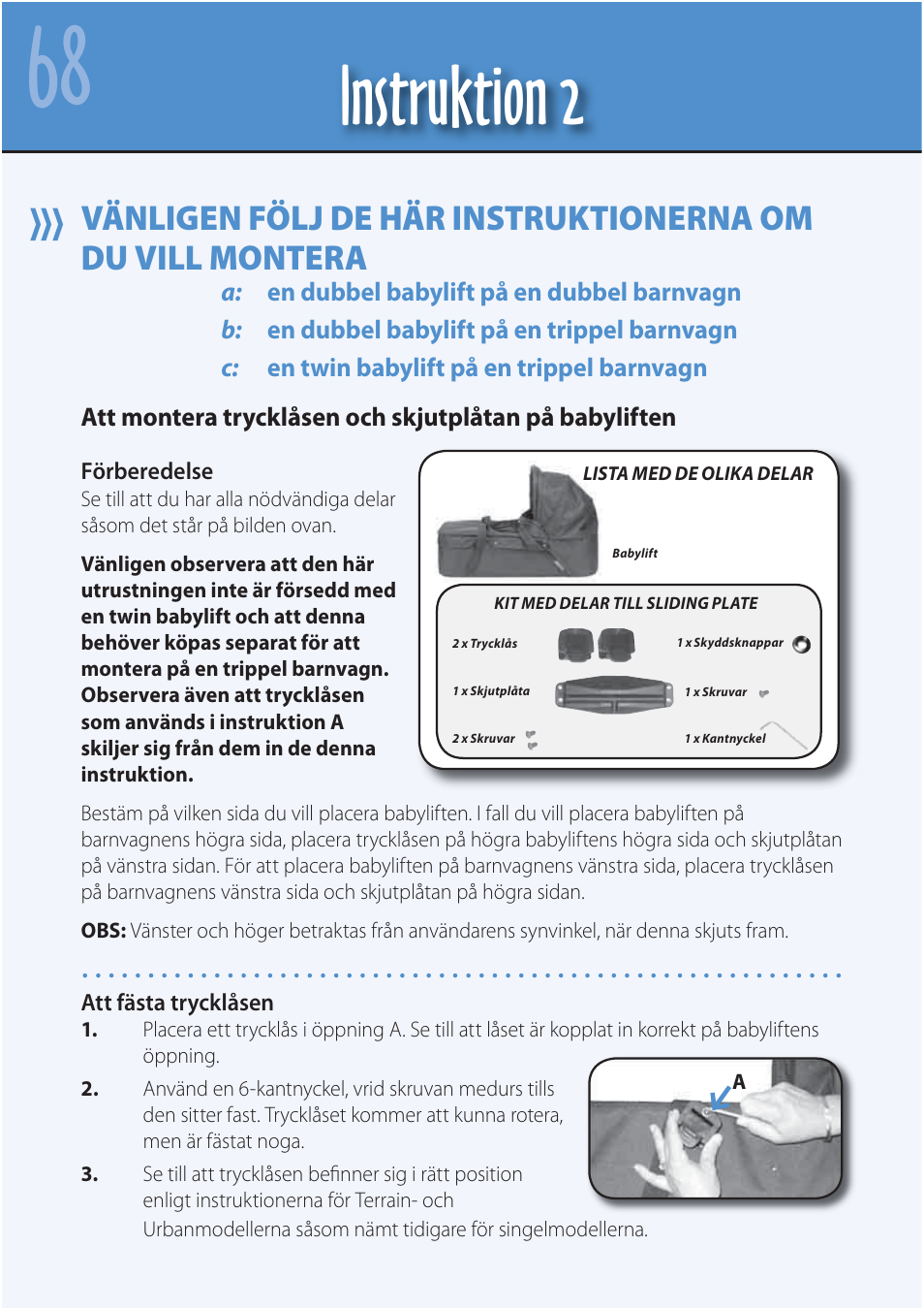 Instruktion 2 | Mountain Buggy Carrycot User Manual | Page 70 / 75