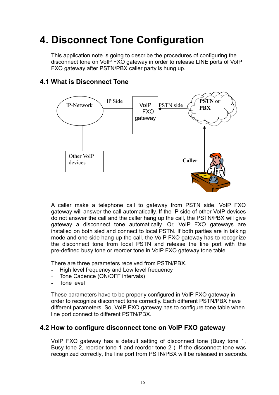 Disconnect tone configuration | MicroNet Technology IP TELEPHONY GATEWAY SP5052 User Manual | Page 15 / 61