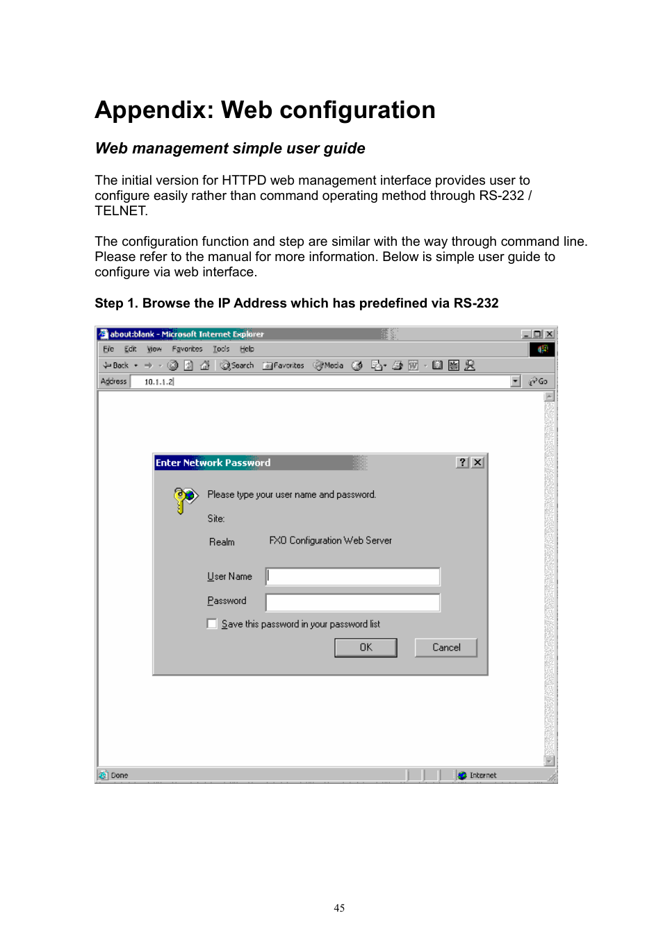Appendix: web configuration | MicroNet Technology IP TELEPHONY GATEWAY SP5052 User Manual | Page 45 / 61