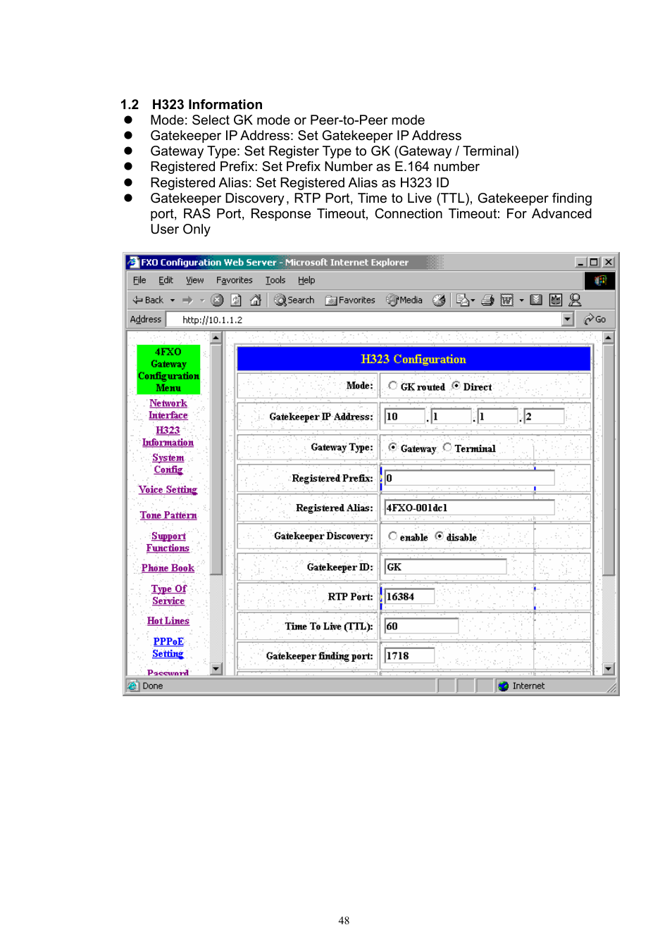 MicroNet Technology IP TELEPHONY GATEWAY SP5052 User Manual | Page 48 / 61