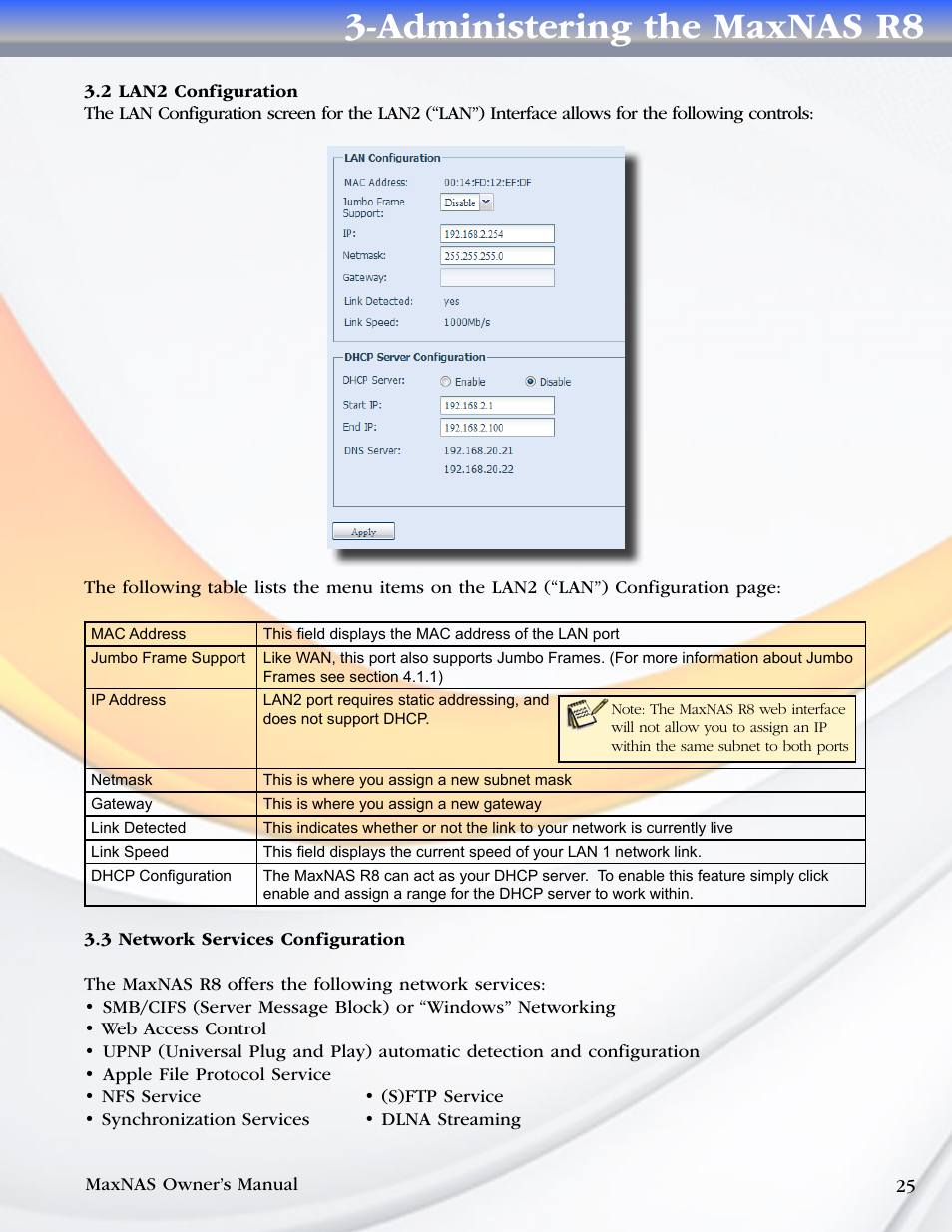 Administering the maxnas r8 | MicroNet Technology MAXNAS R8 User Manual | Page 25 / 84