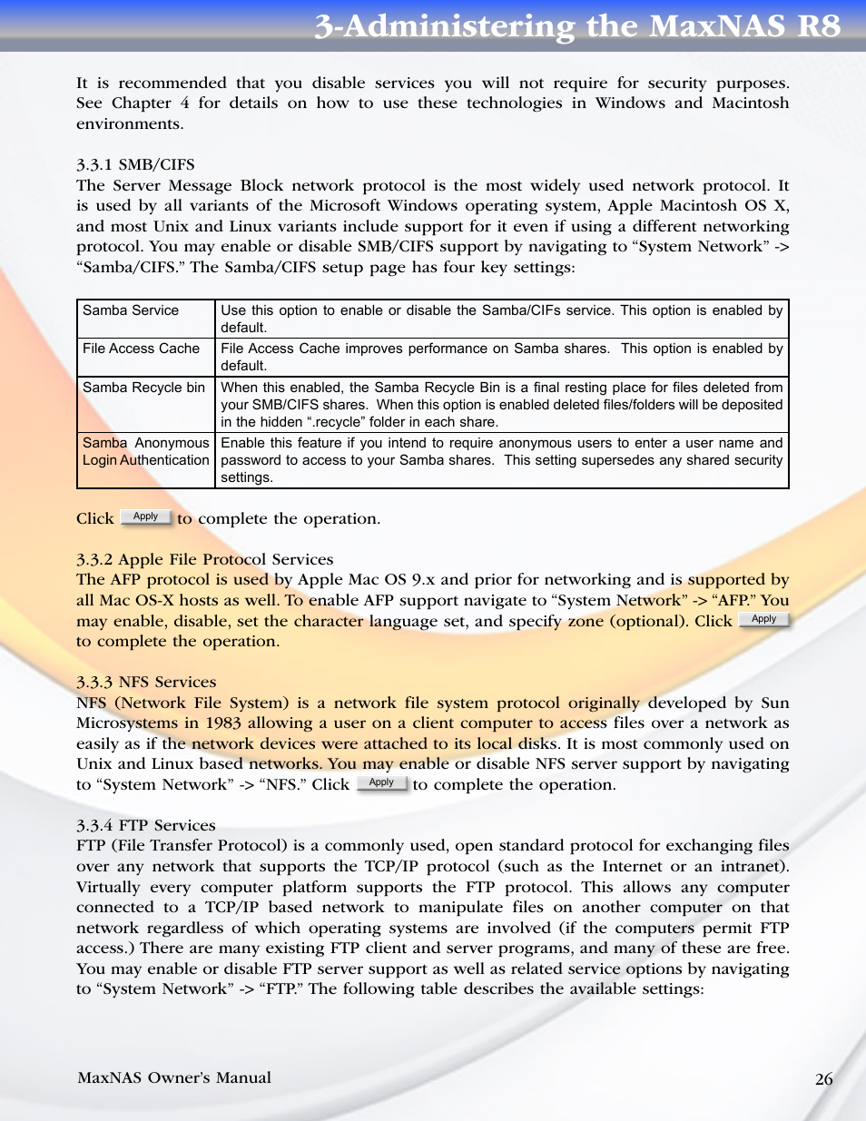 Administering the maxnas r8 | MicroNet Technology MAXNAS R8 User Manual | Page 26 / 84