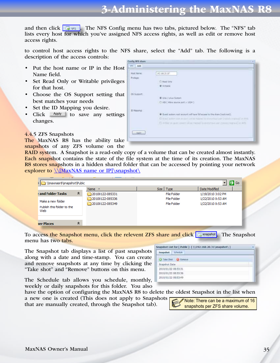 Administering the maxnas r8 | MicroNet Technology MAXNAS R8 User Manual | Page 35 / 84