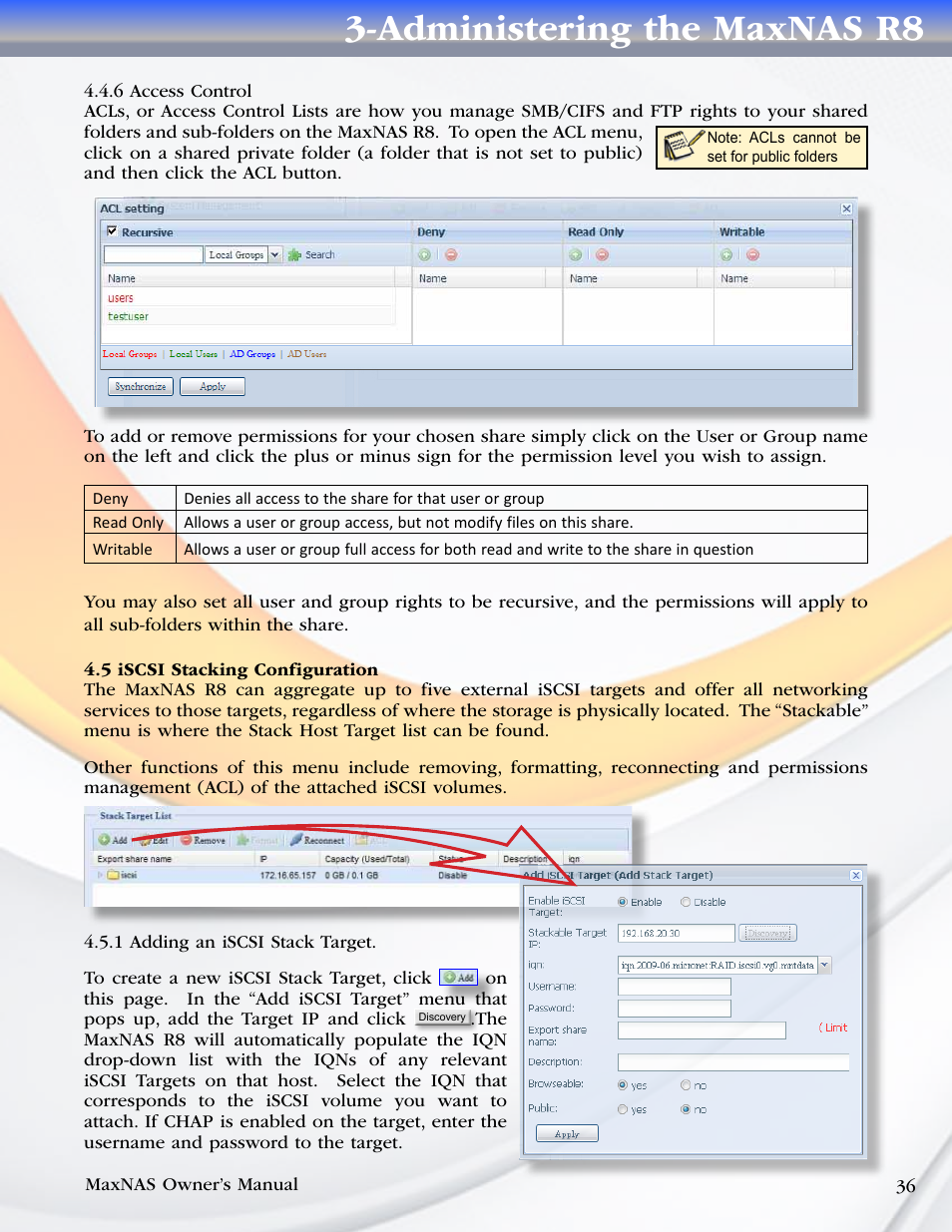 Administering the maxnas r8 | MicroNet Technology MAXNAS R8 User Manual | Page 36 / 84