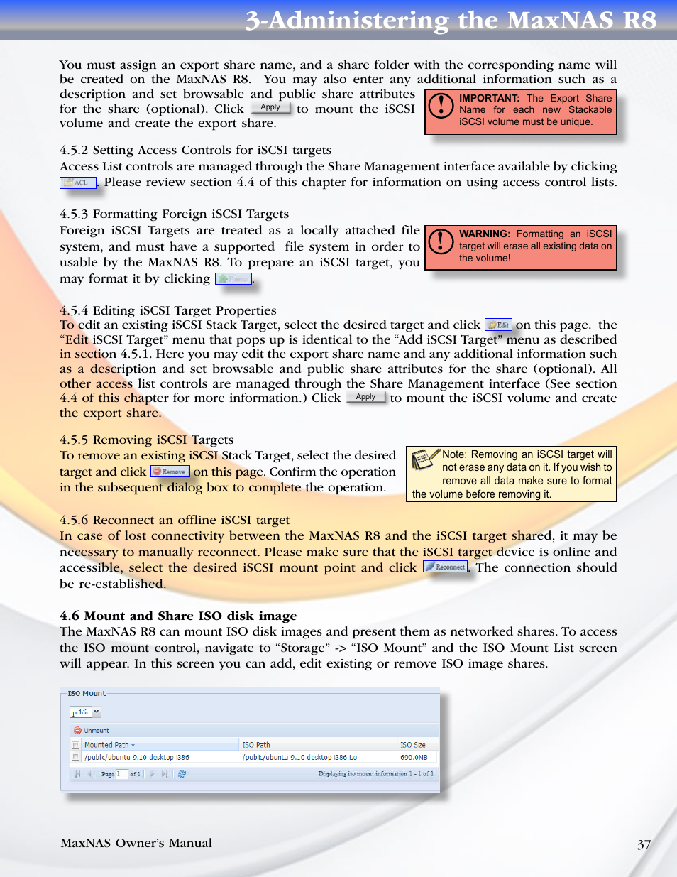 Administering the maxnas r8 | MicroNet Technology MAXNAS R8 User Manual | Page 37 / 84