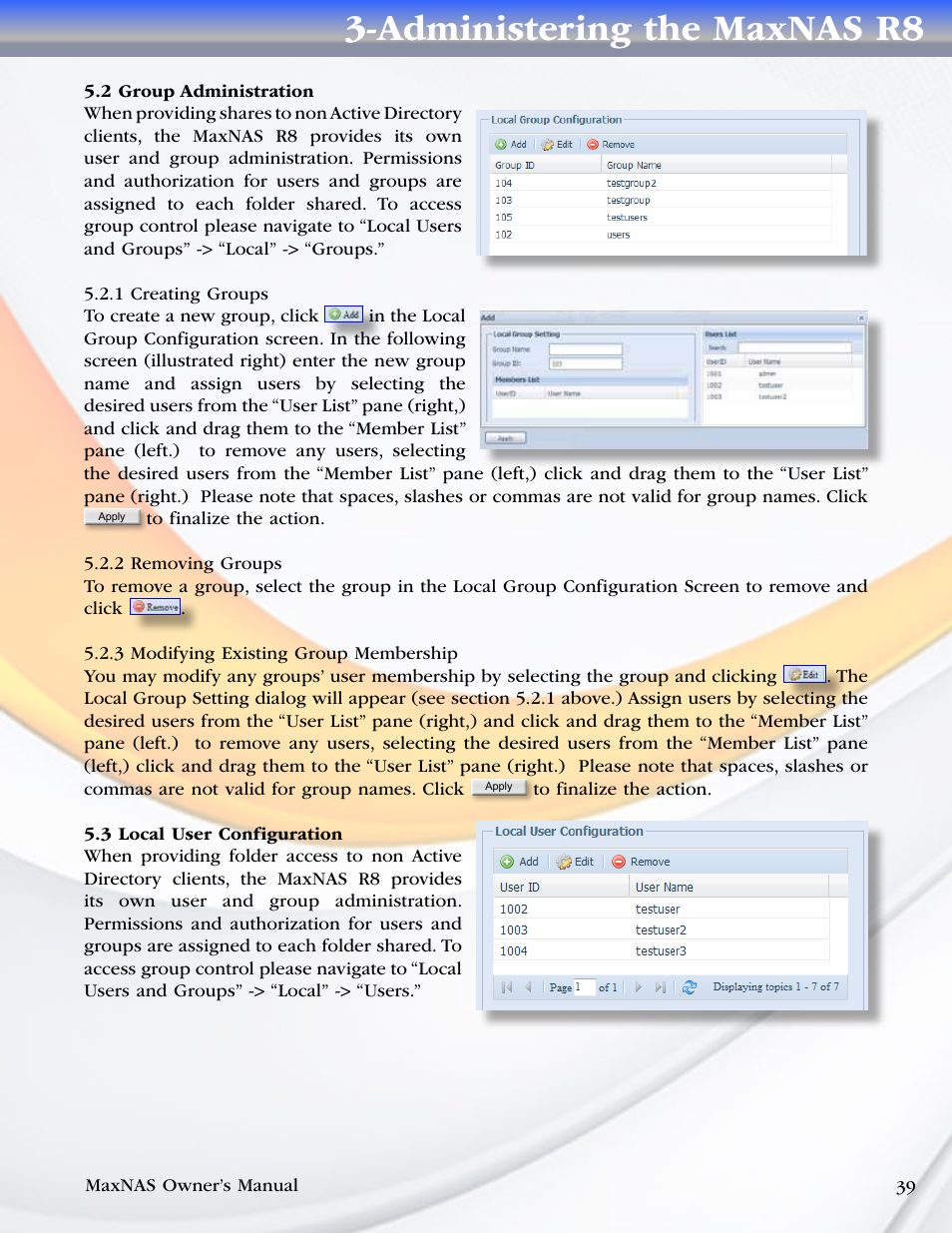 Administering the maxnas r8 | MicroNet Technology MAXNAS R8 User Manual | Page 39 / 84