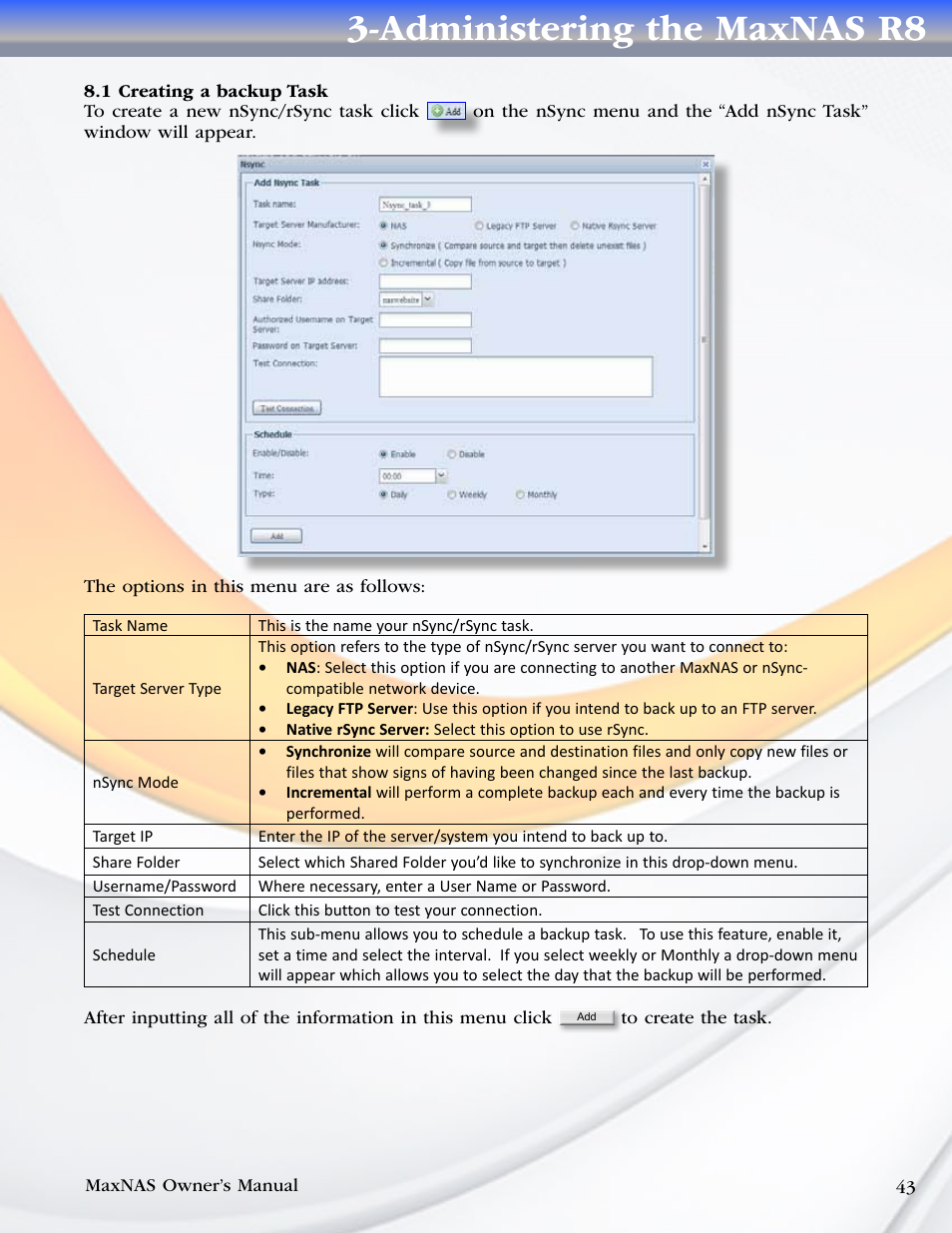 Administering the maxnas r8 | MicroNet Technology MAXNAS R8 User Manual | Page 43 / 84