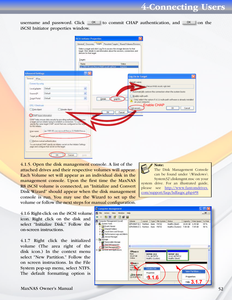 Connecting users | MicroNet Technology MAXNAS R8 User Manual | Page 52 / 84