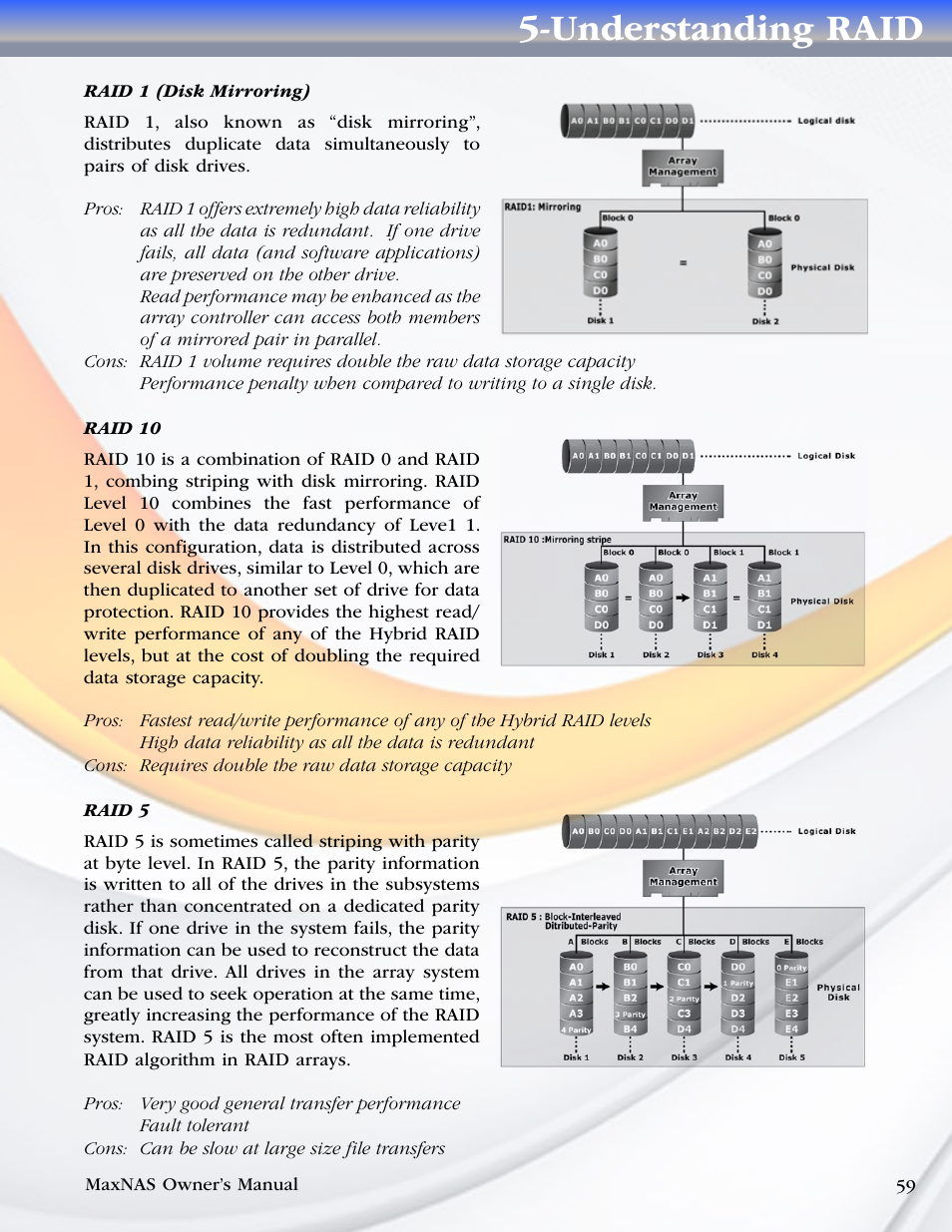 Understanding raid | MicroNet Technology MAXNAS R8 User Manual | Page 59 / 84
