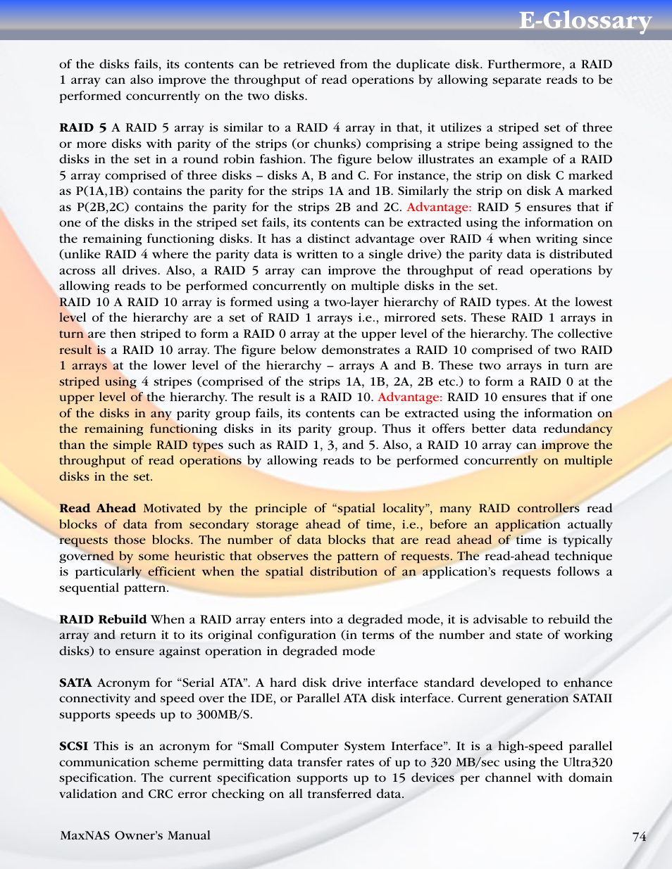 E-glossary | MicroNet Technology MAXNAS R8 User Manual | Page 74 / 84