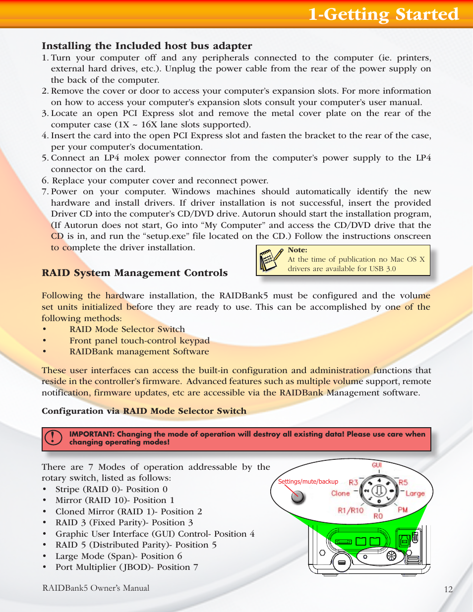 Getting started | MicroNet Technology RAIDBANK 5 User Manual | Page 12 / 48
