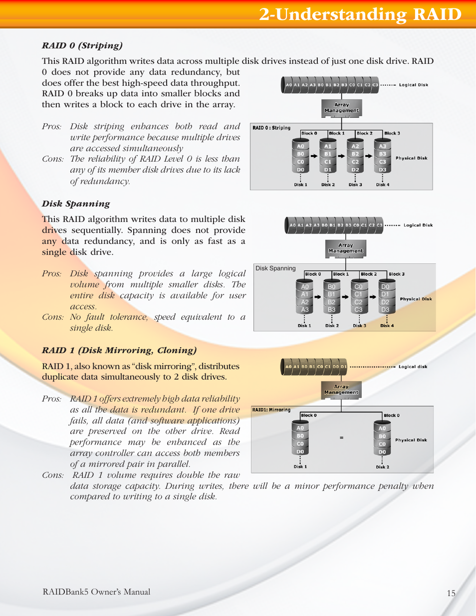 Understanding raid | MicroNet Technology RAIDBANK 5 User Manual | Page 15 / 48