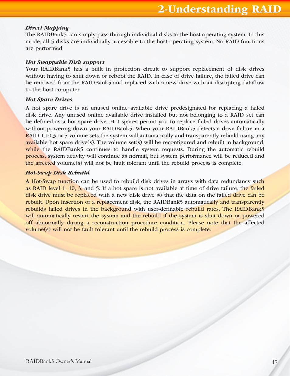 Understanding raid | MicroNet Technology RAIDBANK 5 User Manual | Page 17 / 48