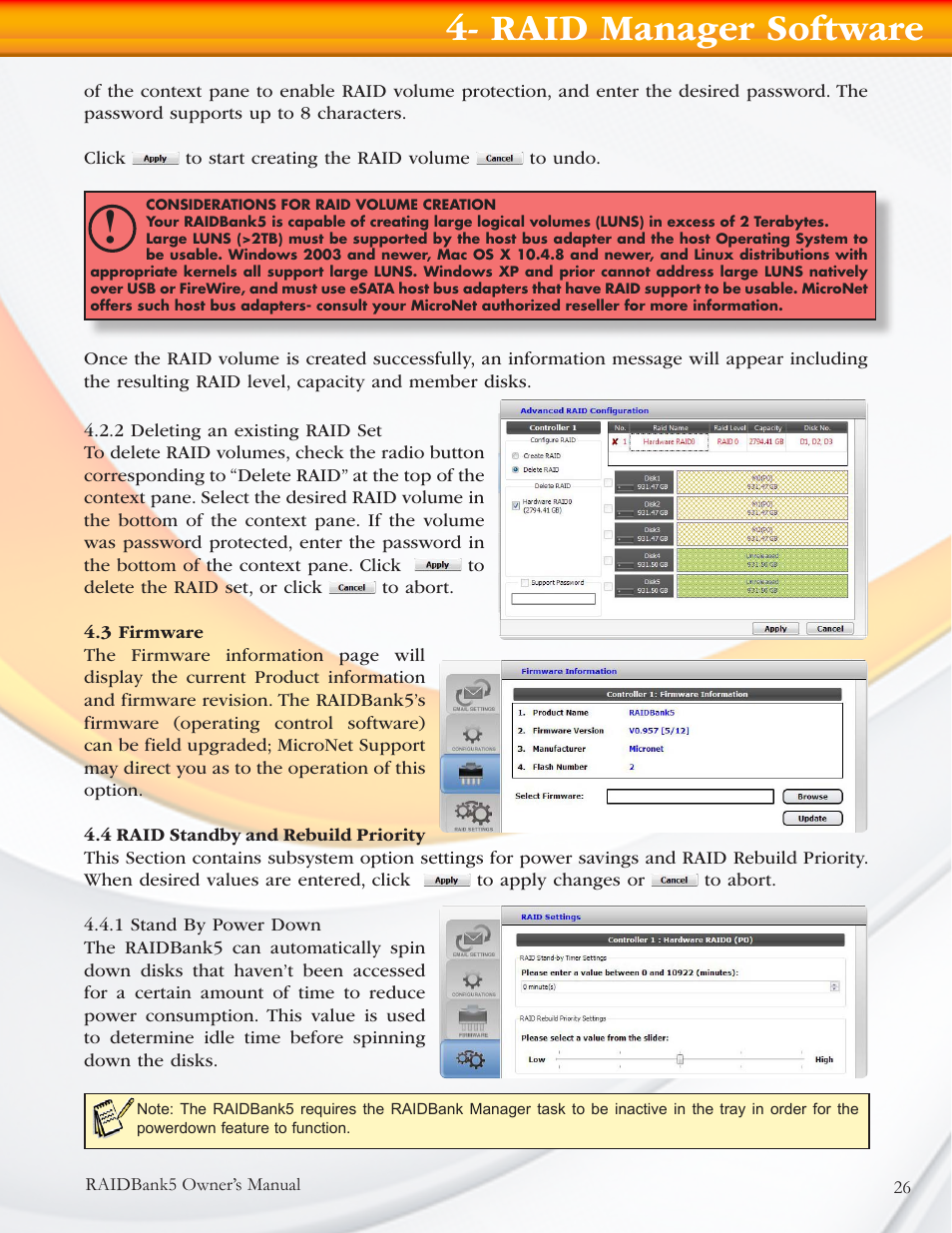 Raid manager software | MicroNet Technology RAIDBANK 5 User Manual | Page 26 / 48