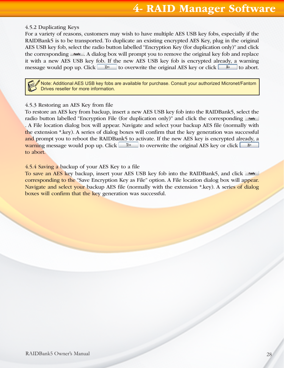 Raid manager software | MicroNet Technology RAIDBANK 5 User Manual | Page 28 / 48