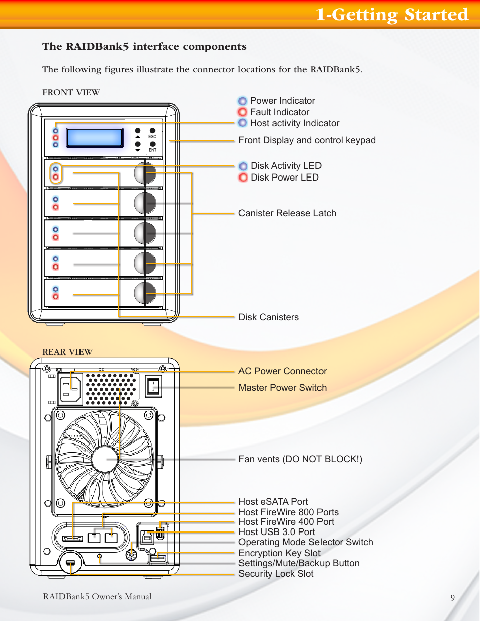 Getting started | MicroNet Technology RAIDBANK 5 User Manual | Page 9 / 48