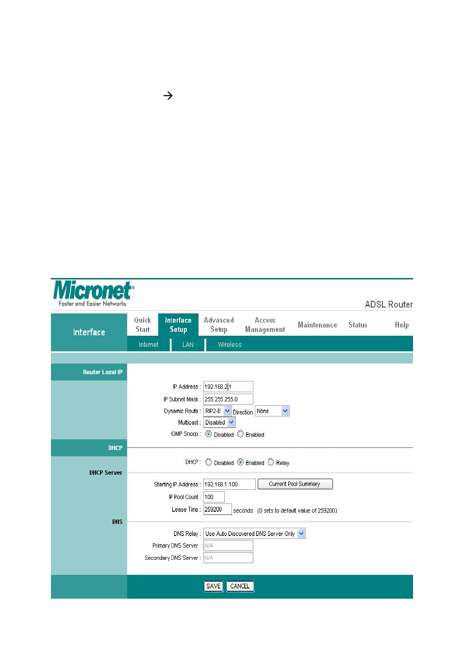2 lan configuration, Dhcp relay | MicroNet Technology SP3367A User Manual | Page 32 / 70