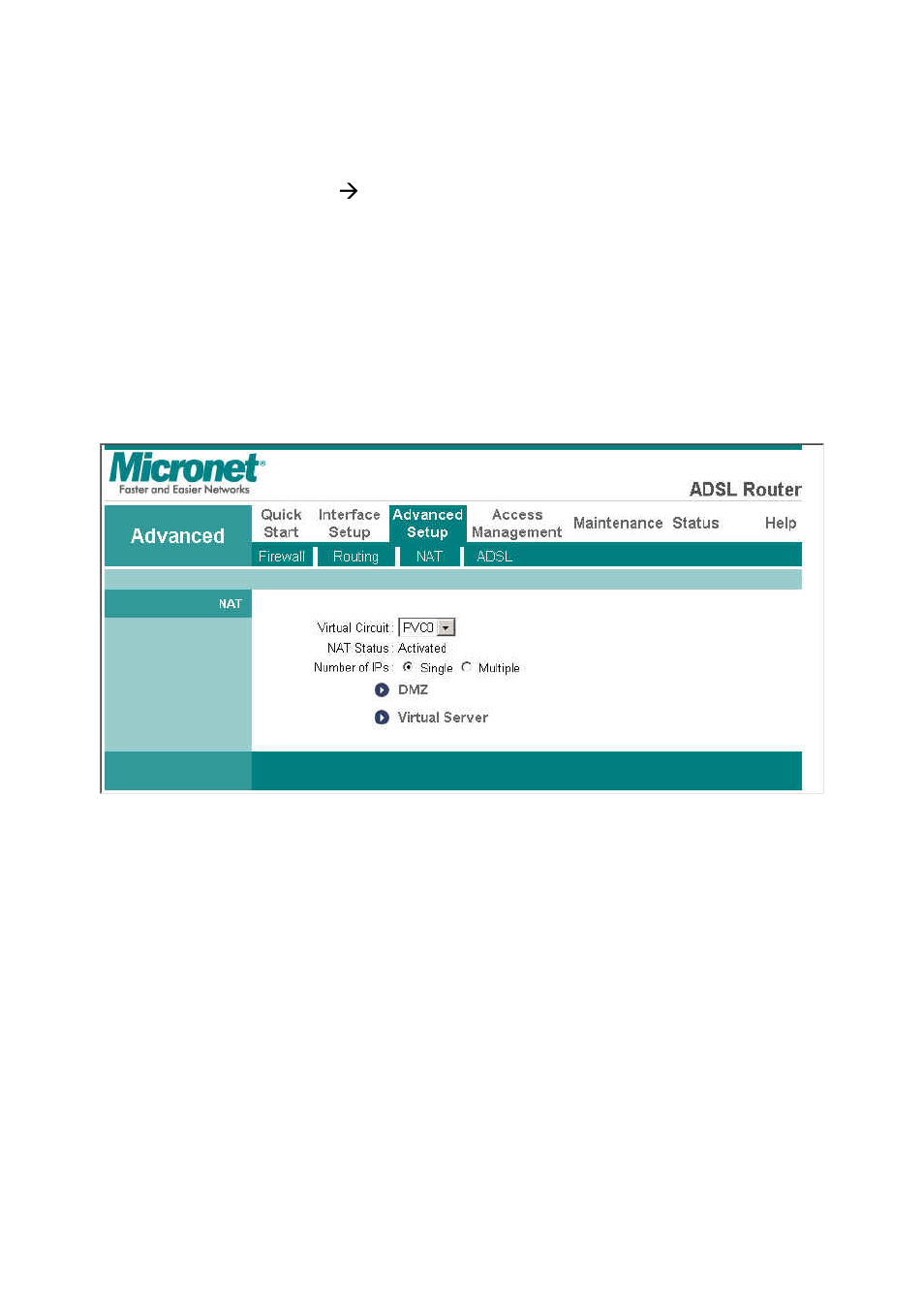 2 nat setting | MicroNet Technology SP3367A User Manual | Page 38 / 70