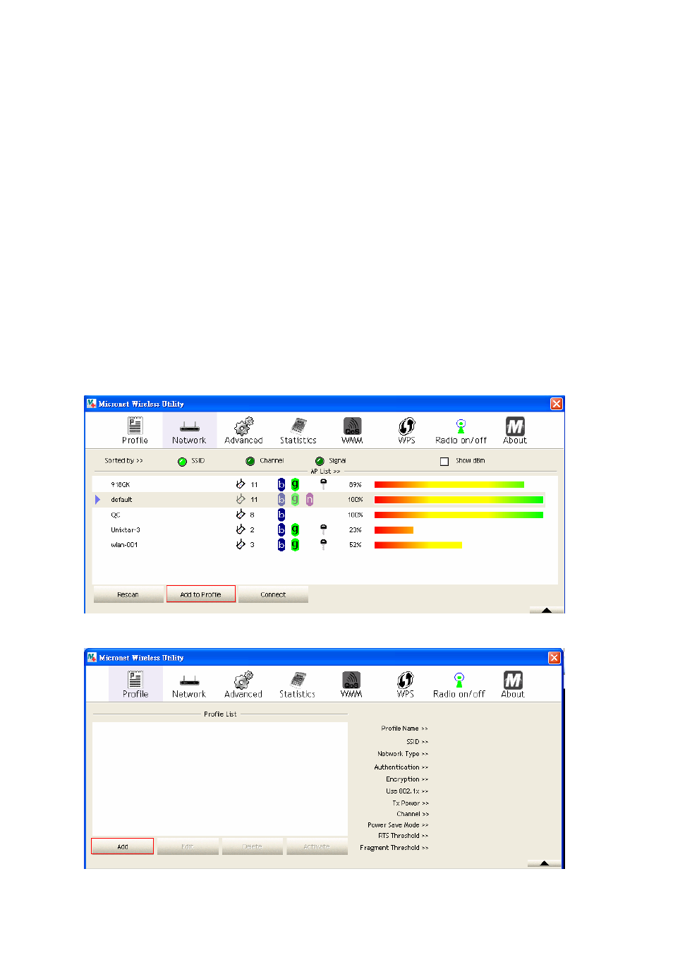 3 add access point to profile | MicroNet Technology SP907NL User Manual | Page 17 / 51