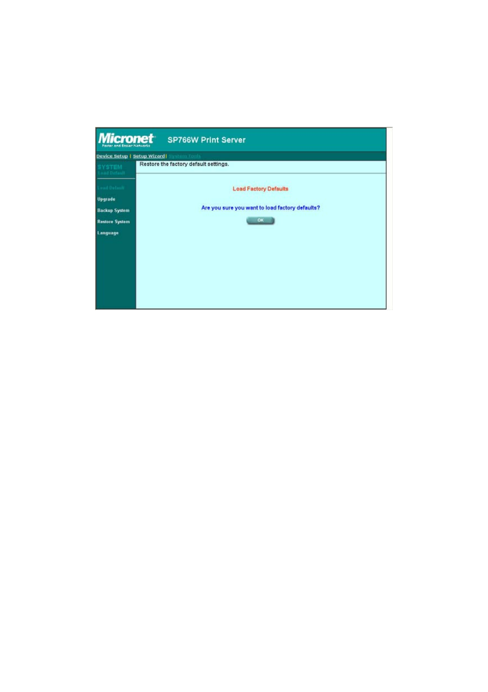 5 system tools, 1 load default | MicroNet Technology SP766W User Manual | Page 102 / 137
