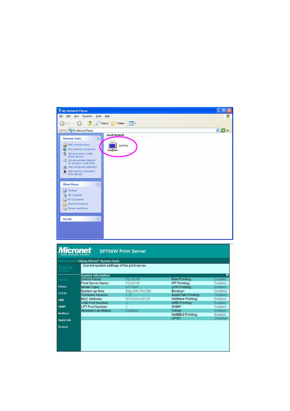 Upnp setup | MicroNet Technology SP766W User Manual | Page 126 / 137