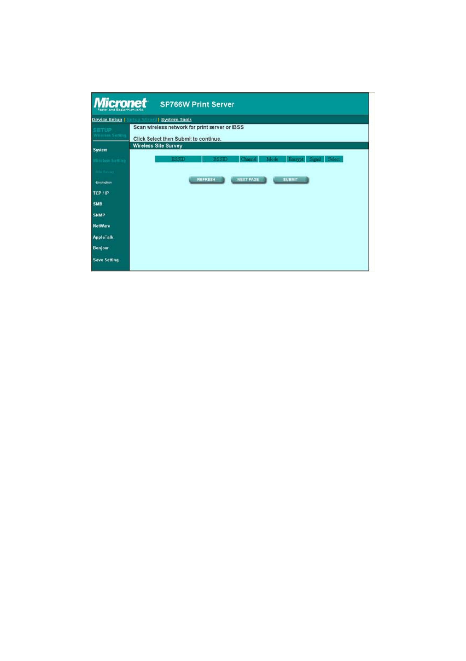 1 site survey | MicroNet Technology SP766W User Manual | Page 92 / 137