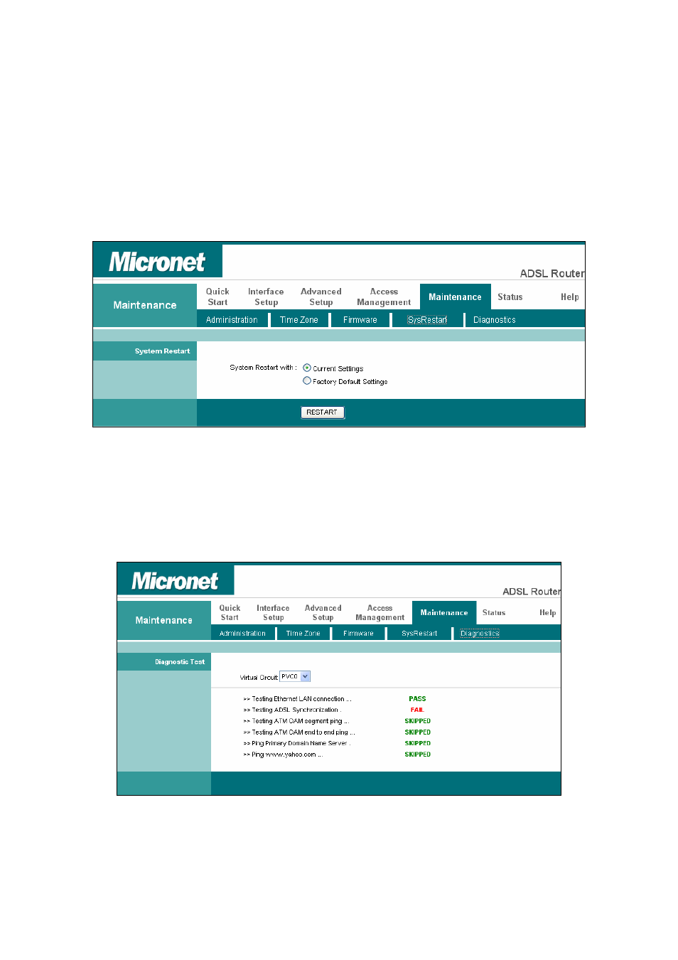 4 system restart, 5 diagnostics | MicroNet Technology SP3367N User Manual | Page 49 / 57