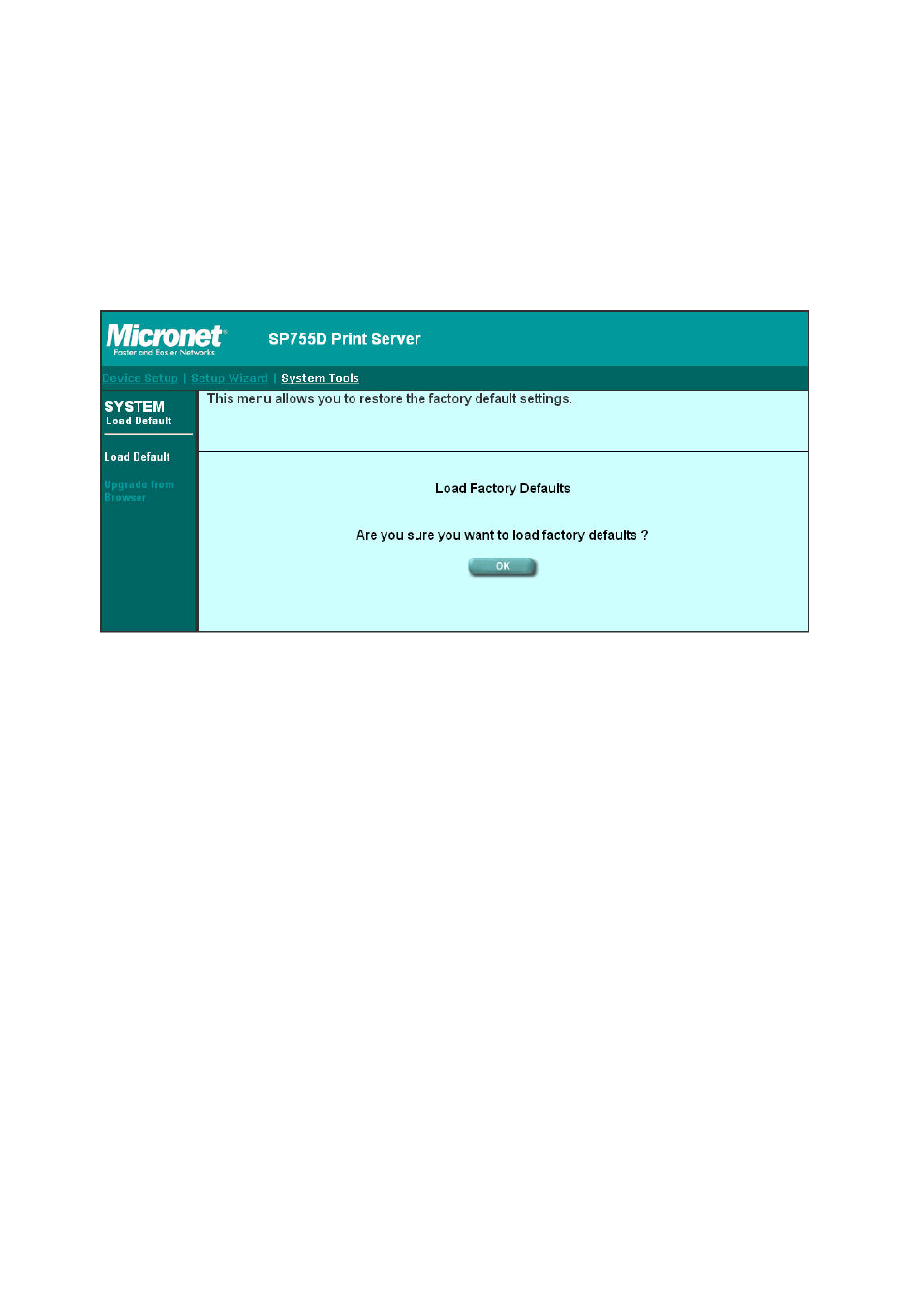 5 system tools, 1 load default | MicroNet Technology SP755D User Manual | Page 86 / 99