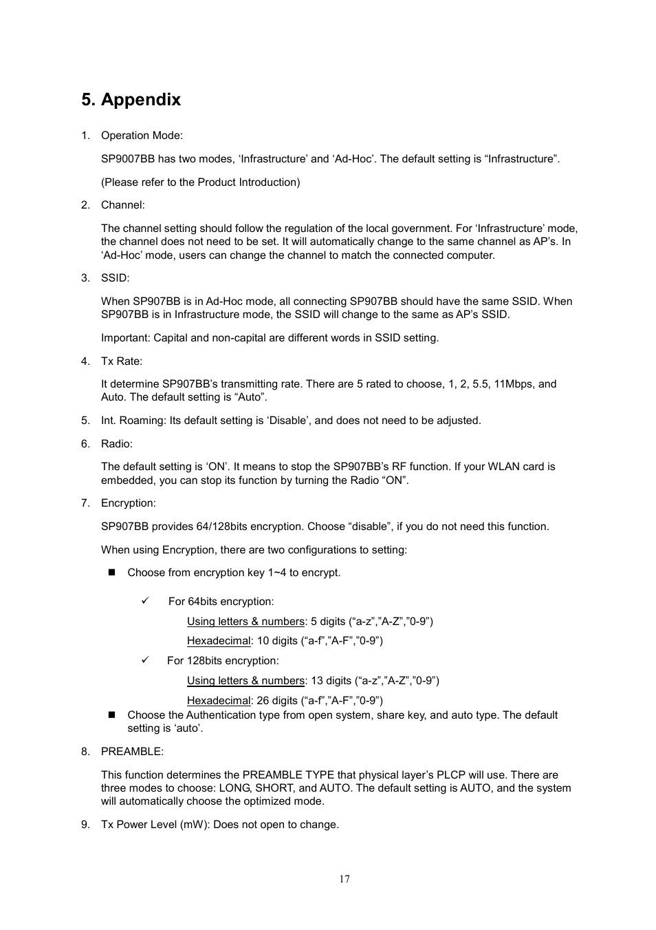 Appendix | MicroNet Technology SP907BB User Manual | Page 18 / 19