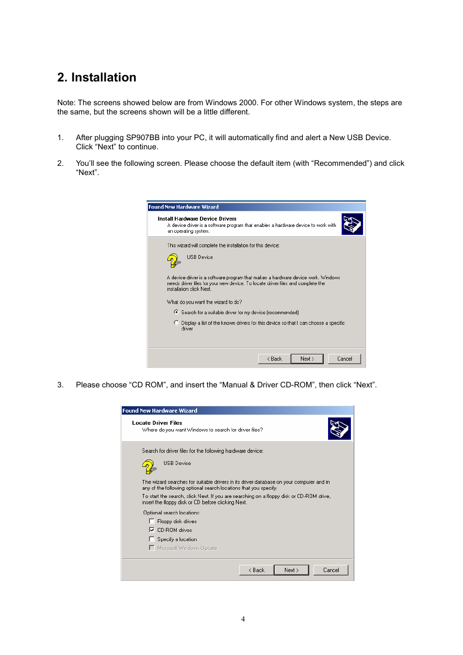 Installation | MicroNet Technology SP907BB User Manual | Page 5 / 19