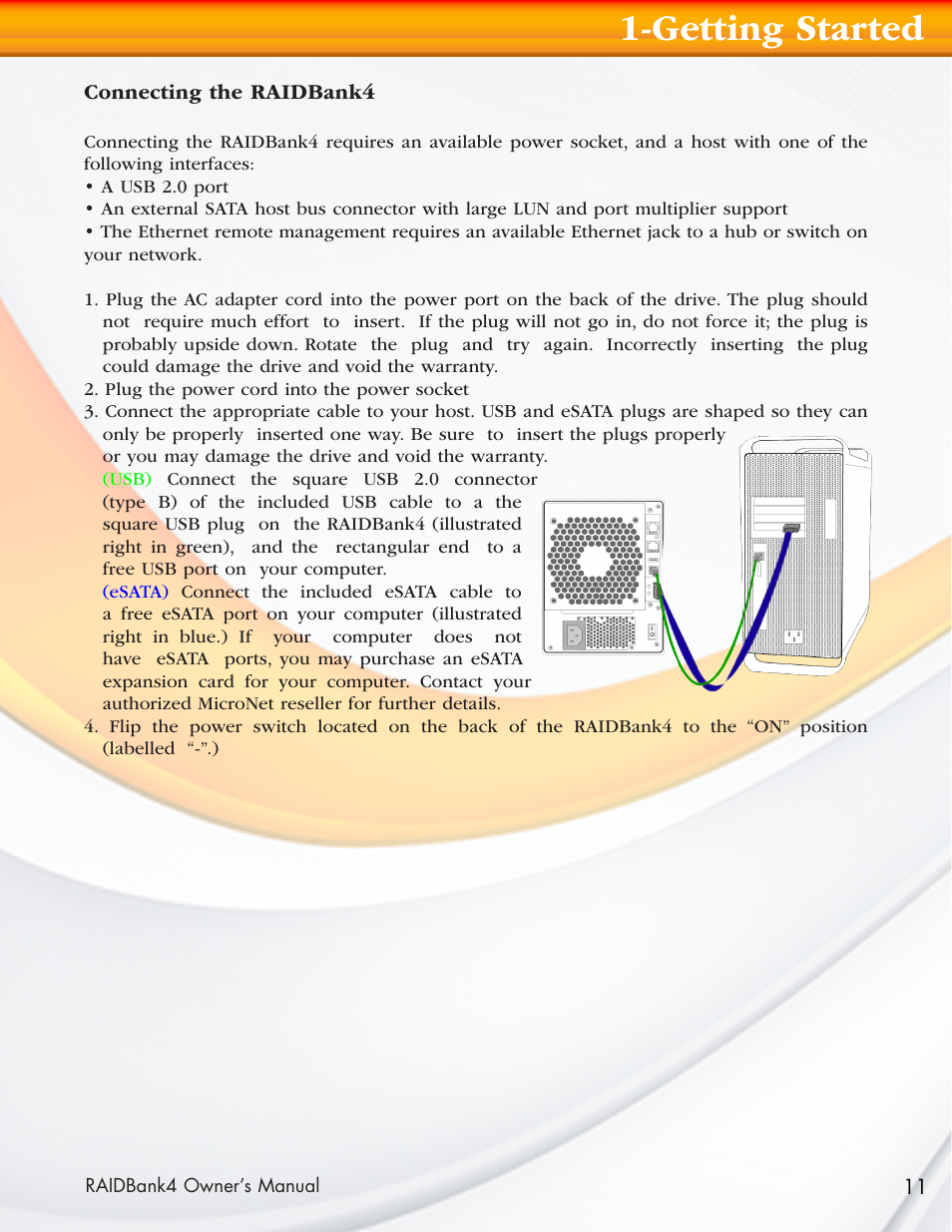Getting started | MicroNet Technology Network Device RAIDBank4 User Manual | Page 11 / 66