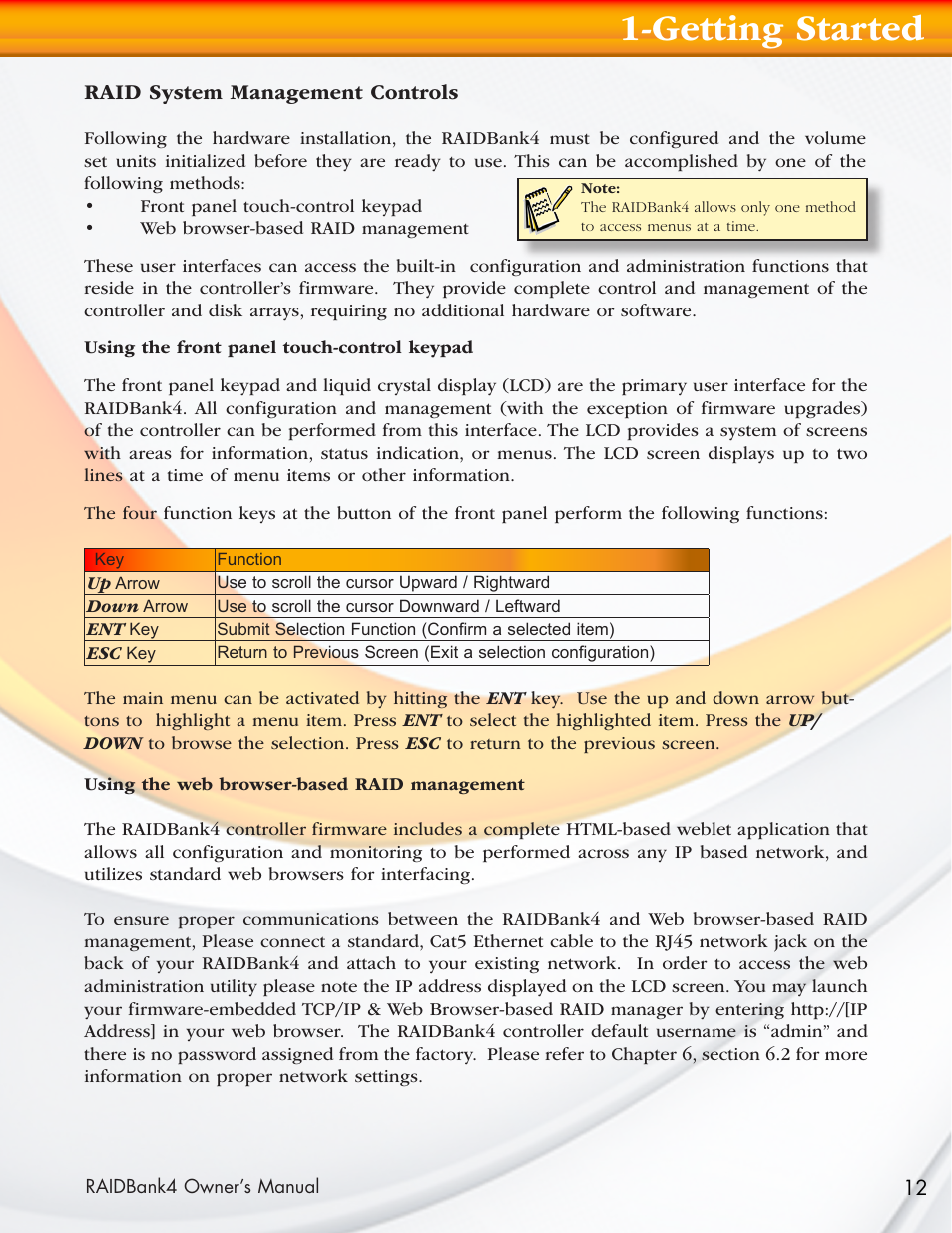 Getting started | MicroNet Technology Network Device RAIDBank4 User Manual | Page 12 / 66