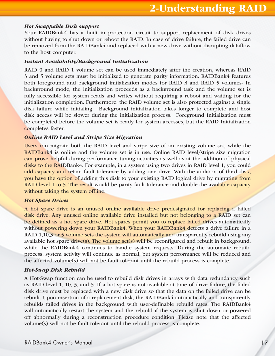Understanding raid | MicroNet Technology Network Device RAIDBank4 User Manual | Page 17 / 66