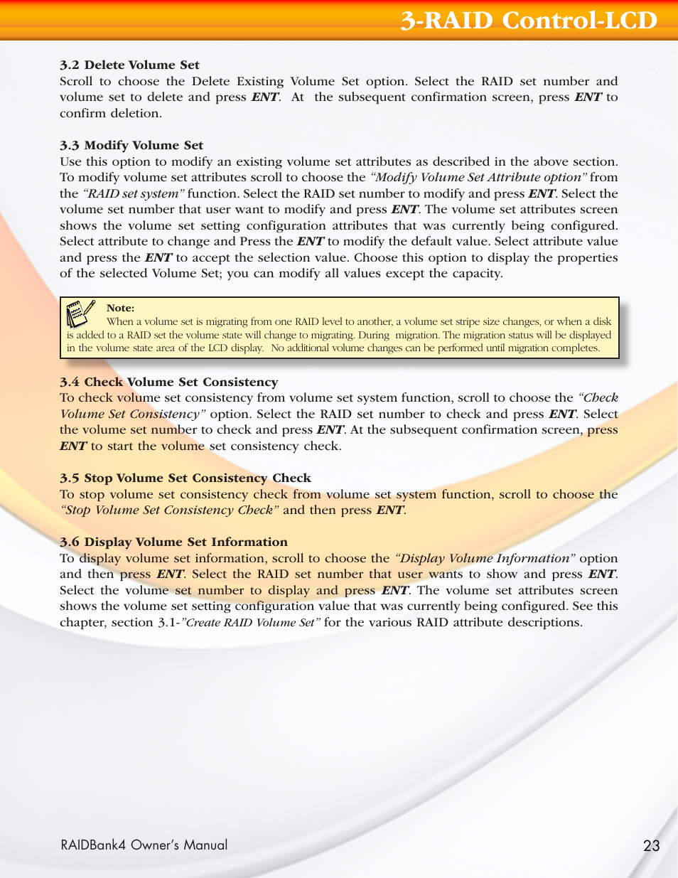 Raid control-lcd | MicroNet Technology Network Device RAIDBank4 User Manual | Page 23 / 66