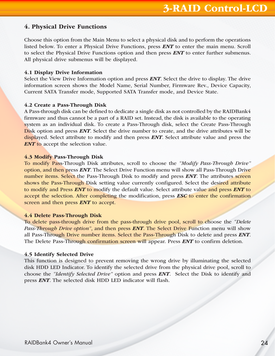 Raid control-lcd | MicroNet Technology Network Device RAIDBank4 User Manual | Page 24 / 66