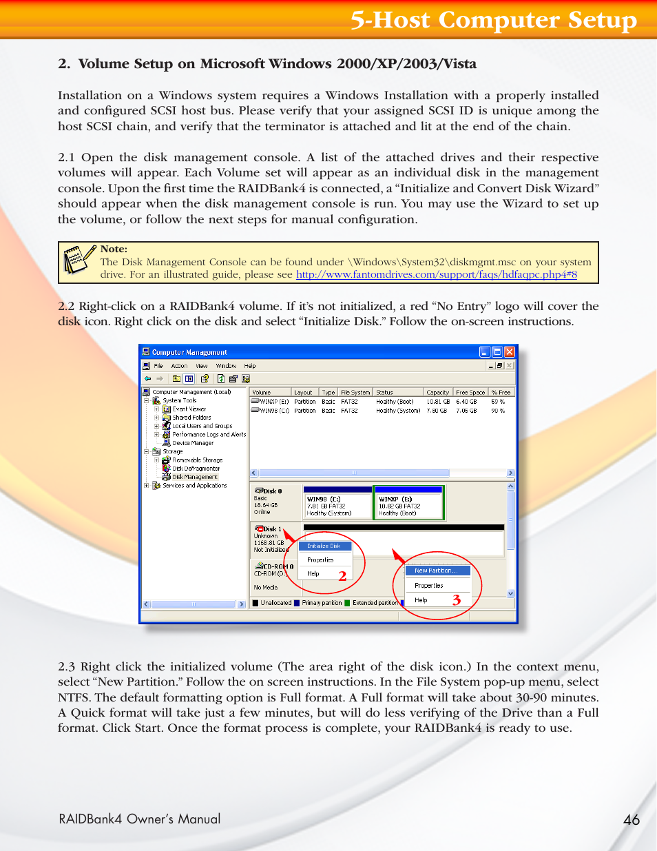 Host computer setup | MicroNet Technology Network Device RAIDBank4 User Manual | Page 46 / 66