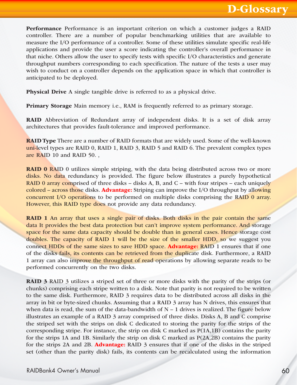 D-glossary | MicroNet Technology Network Device RAIDBank4 User Manual | Page 60 / 66