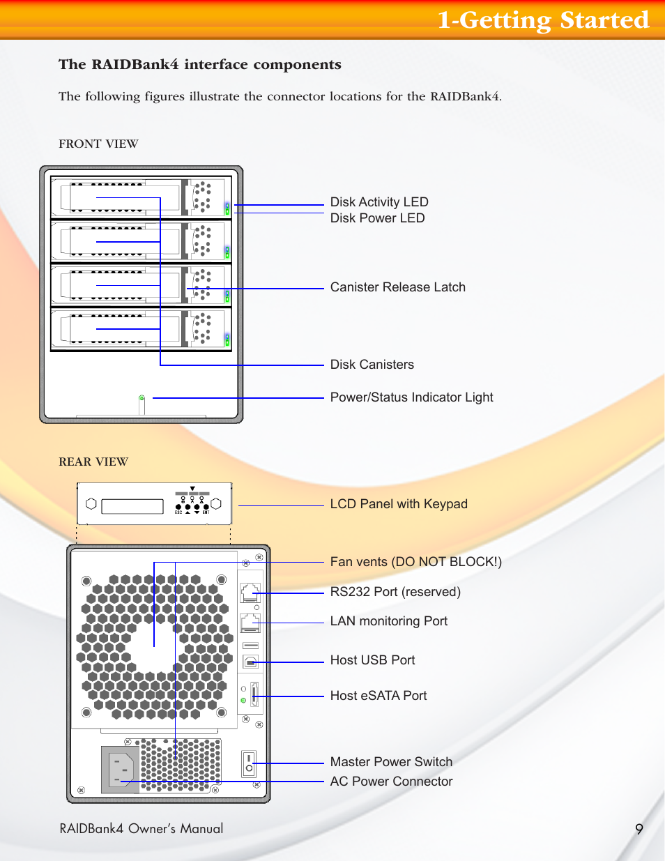 Getting started | MicroNet Technology Network Device RAIDBank4 User Manual | Page 9 / 66