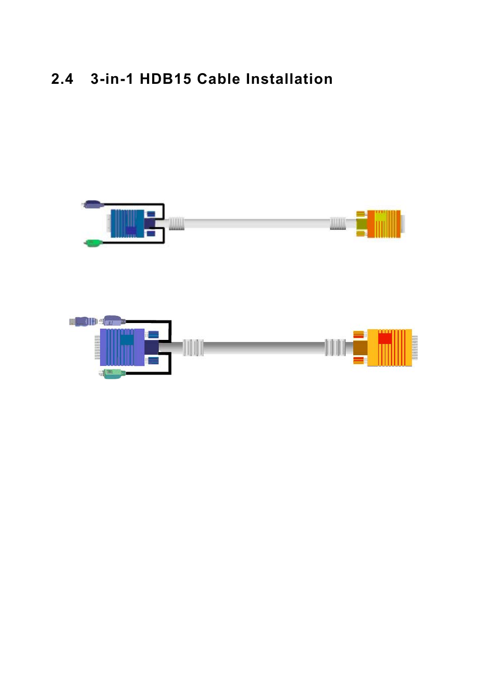 4 3-in-1 hdb15 cable installation, In-1 hdb15 cable installation | MicroNet Technology SP218D User Manual | Page 10 / 24