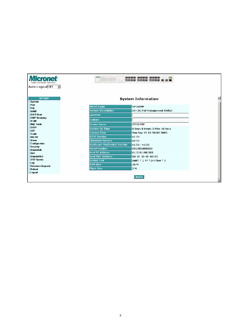 2 web management overview, Anagement, Verview | MicroNet Technology SP1659P User Manual | Page 9 / 123