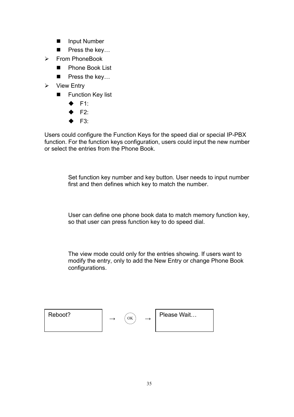 8 reboot, 1 new entry, 2 from phonebook | 3 view entry | MicroNet Technology SP5101 User Manual | Page 36 / 86