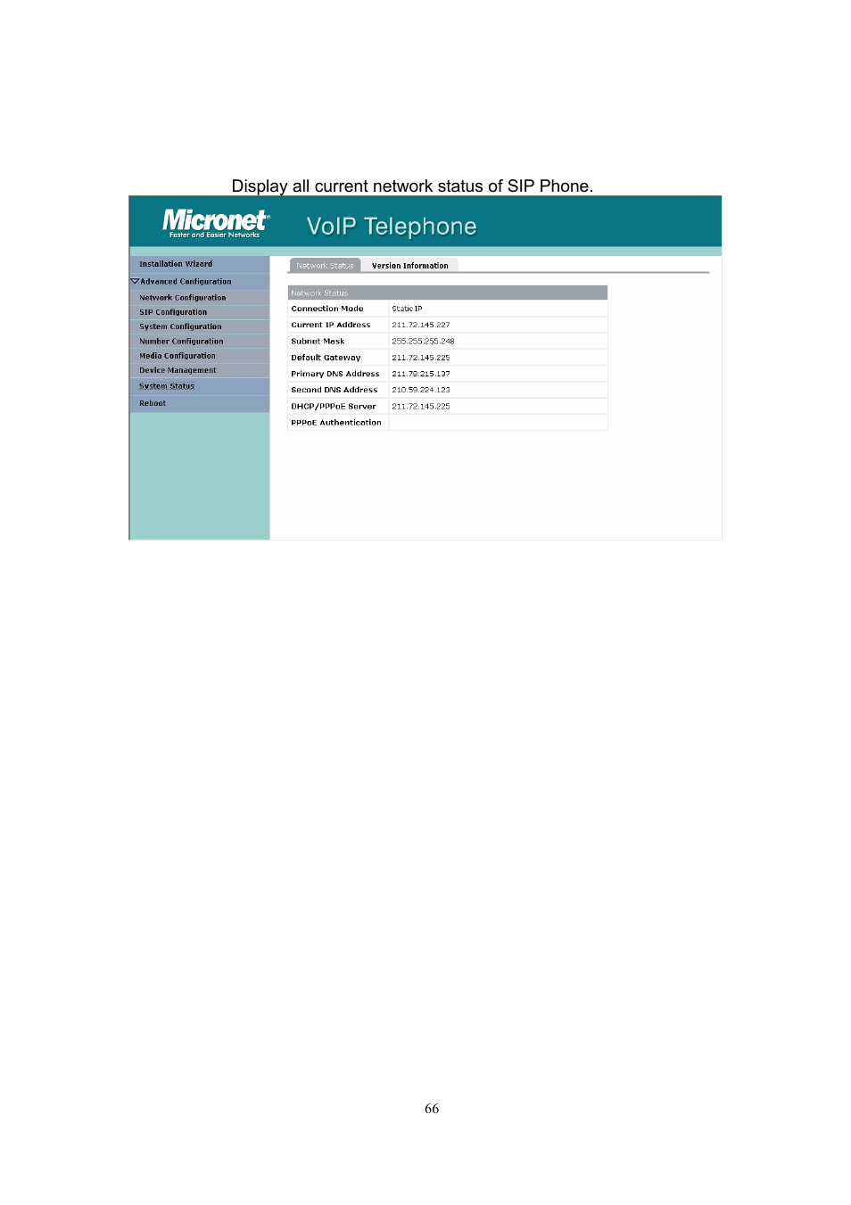 5 system status, 1 network status | MicroNet Technology SP5101 User Manual | Page 67 / 86