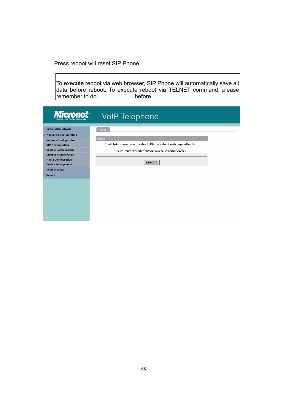 6 reboot | MicroNet Technology SP5101 User Manual | Page 69 / 86