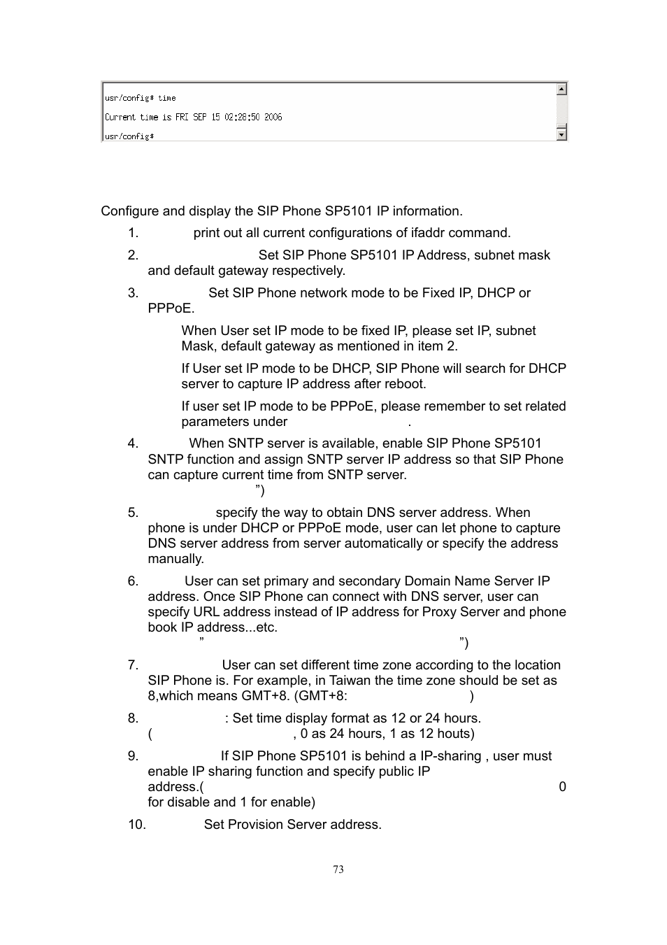 9 [ifaddr] command | MicroNet Technology SP5101 User Manual | Page 74 / 86