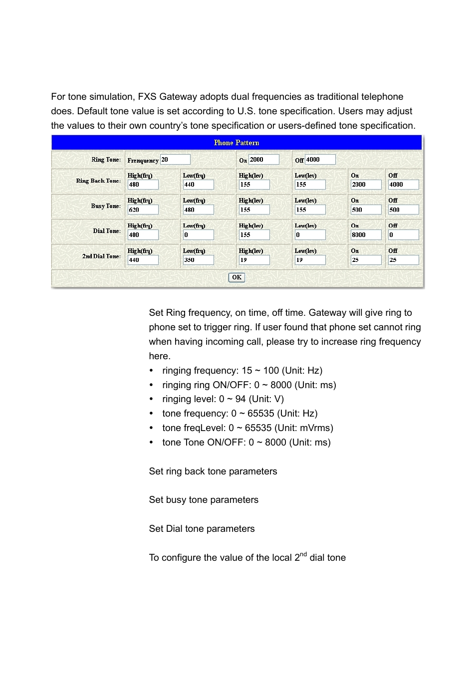 Phone pattern configuration, Hone, Attern | Onfiguration | MicroNet Technology SP5001A/S User Manual | Page 52 / 87