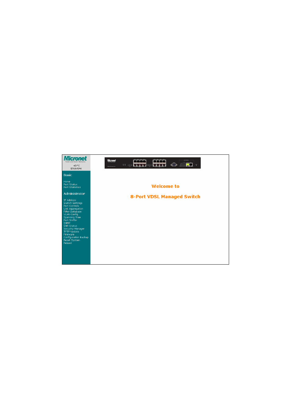 Chapter 5 web-based ui management interface, 2 port status | MicroNet Technology SP3508A User Manual | Page 16 / 52