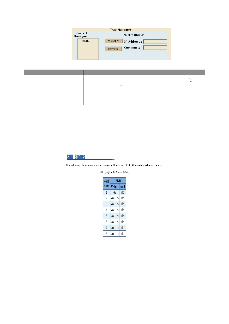 13 signal to noise ratio, 14 security manager | MicroNet Technology SP3508A User Manual | Page 36 / 52