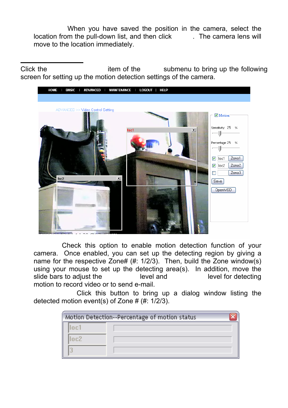 Motion detection | MicroNet Technology SP5530 User Manual | Page 23 / 67